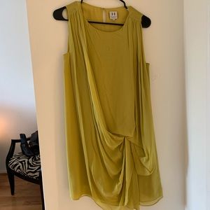 Halston Heritage Chartreuse Gorgeous Silk Dress 0